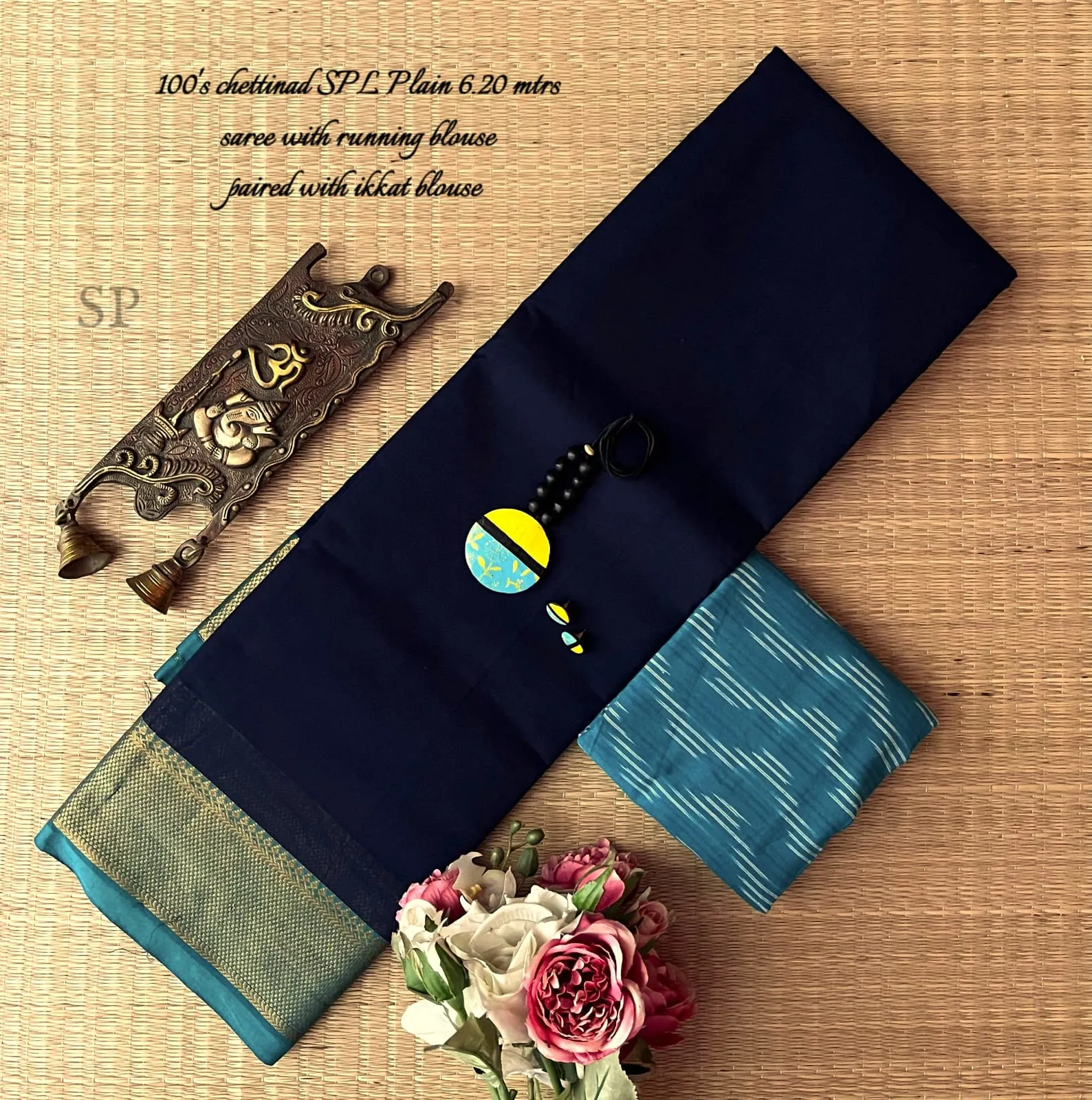 Premium Checked Chettinad Saree with Contrast Blouse